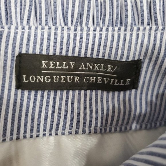 Lord &Taylor Striped White-Blue Pants Size 4 - Picture 9 of 10